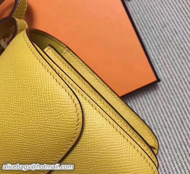 Sophisticated Hermes Constance 23 Bag in original Epsom Leather H945115 yellow