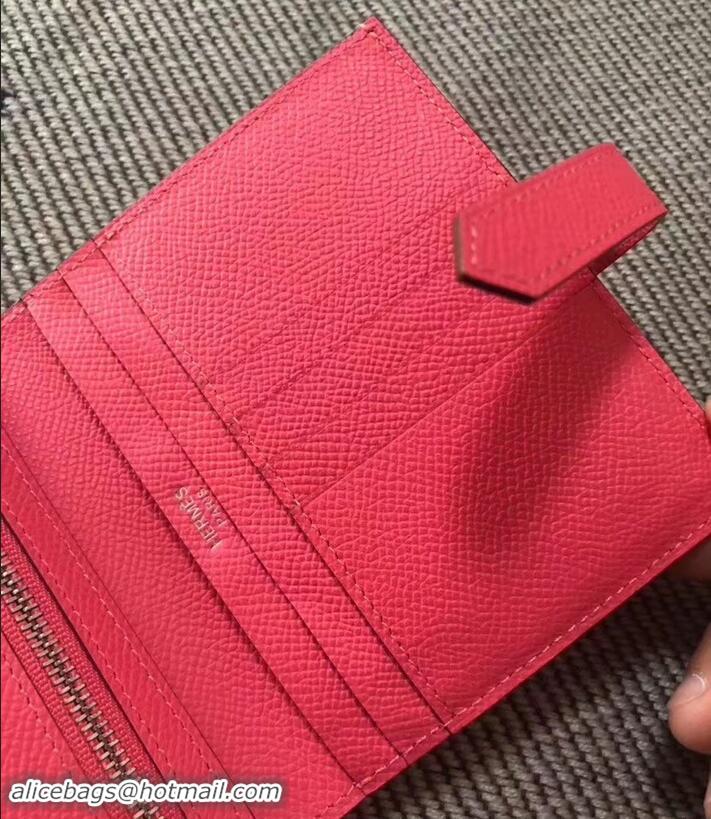 Enough HERMES BEARN SHORT WALLET IN ORIGINAL EPSOM LEATHER H945116 Rosy 