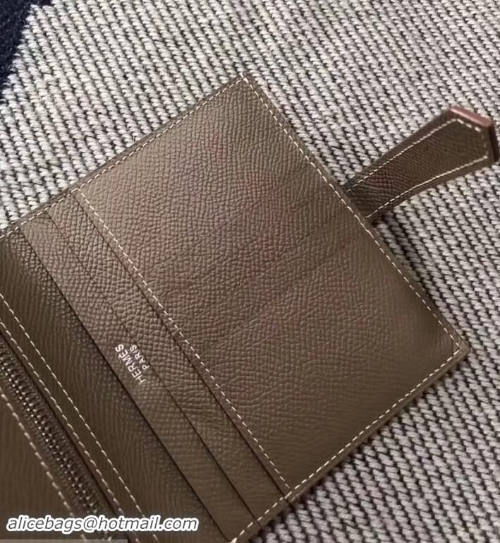 Good Product HERMES BEARN SHORT WALLET IN ORIGINAL EPSOM LEATHER H945116 Etain