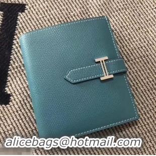 Discount HERMES BEARN SHORT WALLET IN ORIGINAL EPSOM LEATHER H945116 Denim Blue