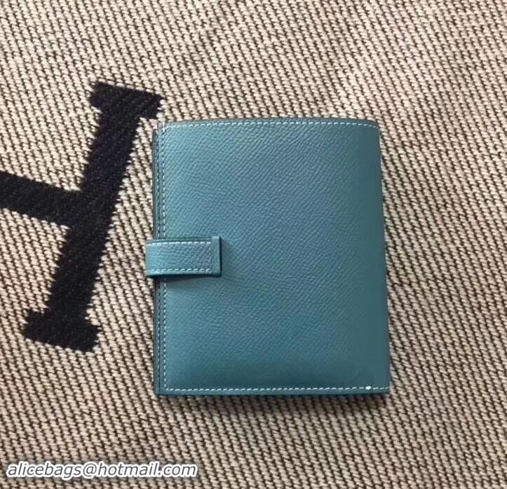 Discount HERMES BEARN SHORT WALLET IN ORIGINAL EPSOM LEATHER H945116 Denim Blue