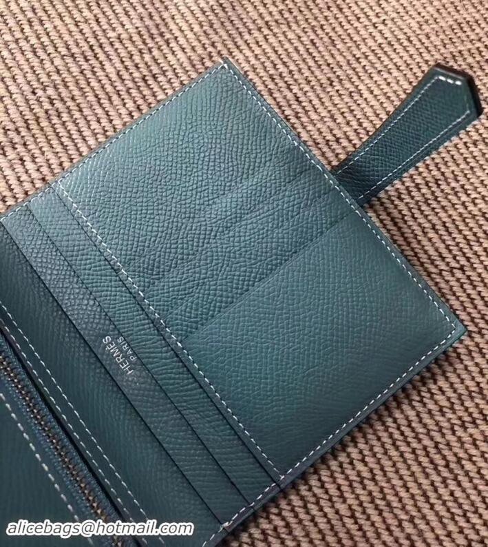 Discount HERMES BEARN SHORT WALLET IN ORIGINAL EPSOM LEATHER H945116 Denim Blue