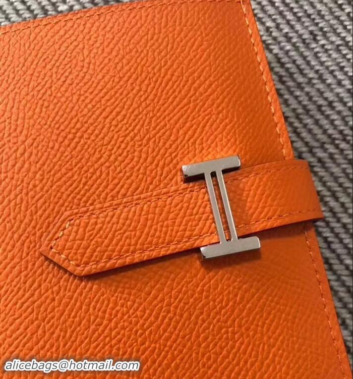 Sumptuous HERMES BEARN SHORT WALLET IN ORIGINAL EPSOM LEATHER H945116 Orange