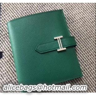 Luxury Discount HERMES BEARN SHORT WALLET IN ORIGINAL EPSOM LEATHER H945116 Green