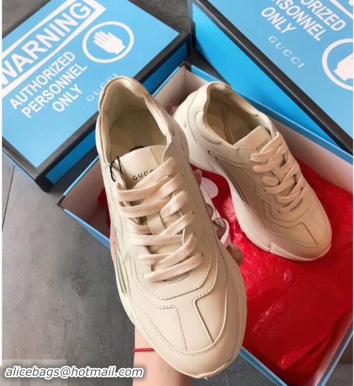 Popular Gucci Rhyton Leather Sneakers 708012 Vintage Logo Ivory 2019