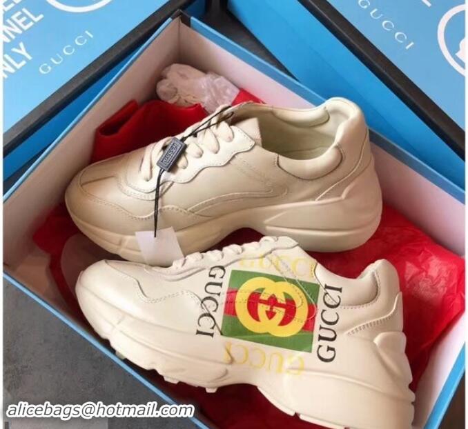 Promotional Gucci Rhyton Leather Sneakers 708012 Interlocking G Vintage Logo 2019