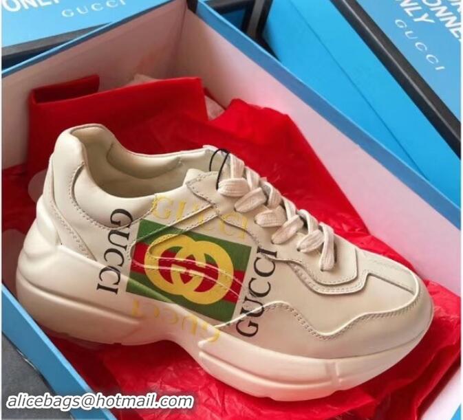 Promotional Gucci Rhyton Leather Sneakers 708012 Interlocking G Vintage Logo 2019