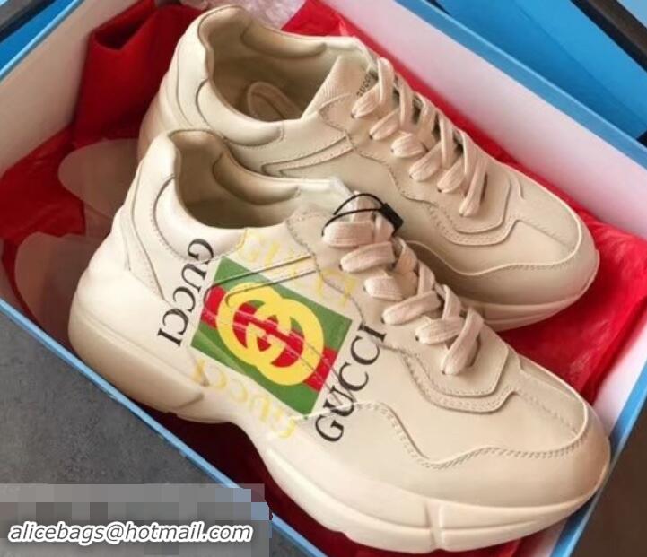 Promotional Gucci Rhyton Leather Sneakers 708012 Interlocking G Vintage Logo 2019