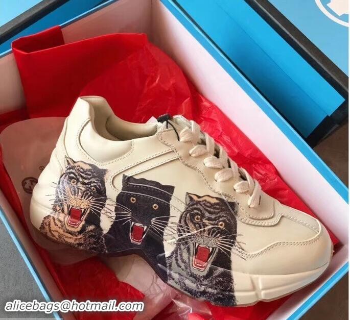 Imitation Gucci Rhyton Leather Sneakers 708013 Tigers 2019