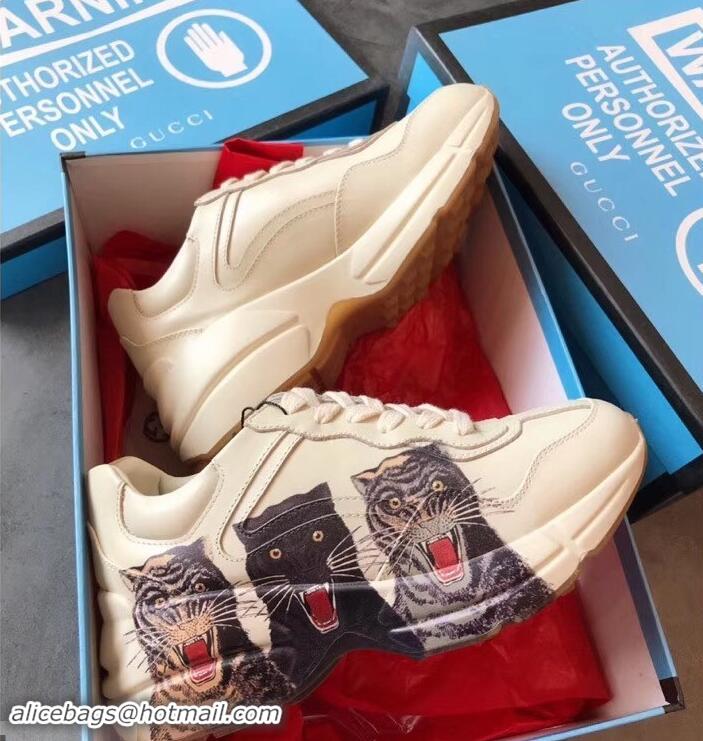 Imitation Gucci Rhyton Leather Sneakers 708013 Tigers 2019