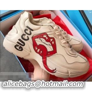 Enough Gucci Rhyton Leather Sneakers 708013 Mouth 2019