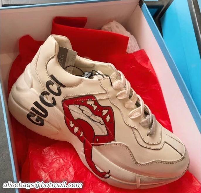 Enough Gucci Rhyton Leather Sneakers 708013 Mouth 2019