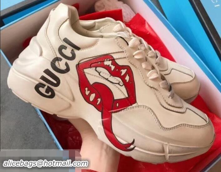 Enough Gucci Rhyton Leather Sneakers 708013 Mouth 2019