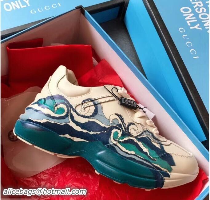 Discount Gucci Rhyton Leather Sneakers 708013 Wave 2019