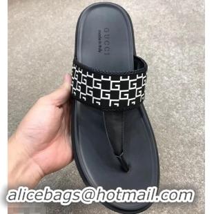 Fashion Gucci Men's Thong Sandals 708025 White G Logo 2019