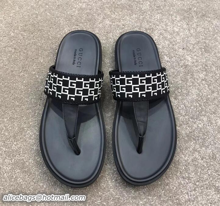 Fashion Gucci Men's Thong Sandals 708025 White G Logo 2019