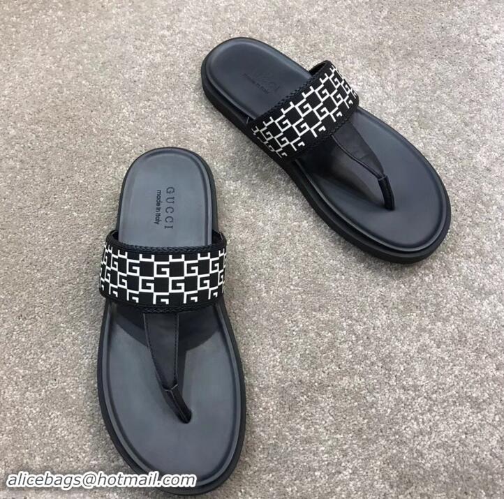 Fashion Gucci Men's Thong Sandals 708025 White G Logo 2019