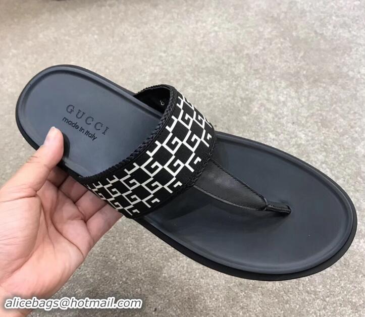 Fashion Gucci Men's Thong Sandals 708025 White G Logo 2019