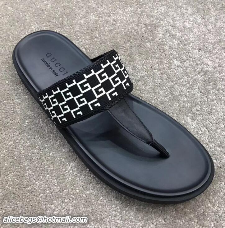 Fashion Gucci Men's Thong Sandals 708025 White G Logo 2019