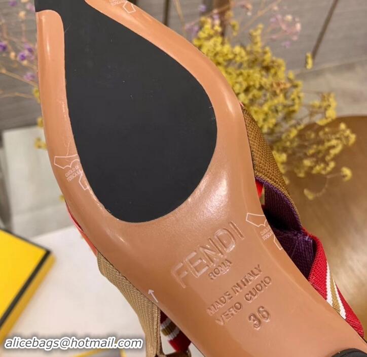 Discount Fendi Multicolour Tech Mesh Slingbacks Sabots Flats Red 709016 2019