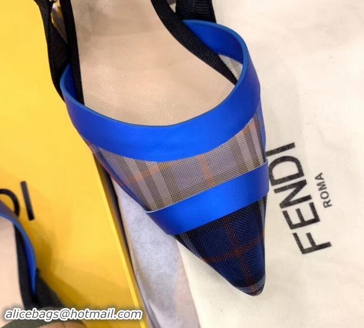 Modern Fendi Multicolour Tech Mesh Slingbacks Sabots Flats Blue 709023 2019