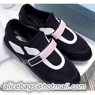 Promotional Prada Hook and Loop Fastener Strap Cloudbust Sneakers 709028 Black/Pink 2019