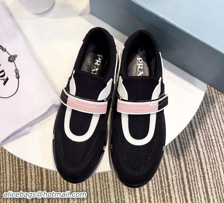 Promotional Prada Hook and Loop Fastener Strap Cloudbust Sneakers 709028 Black/Pink 2019