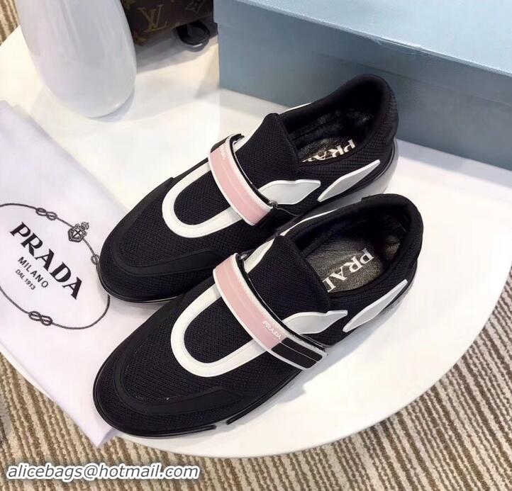 Promotional Prada Hook and Loop Fastener Strap Cloudbust Sneakers 709028 Black/Pink 2019