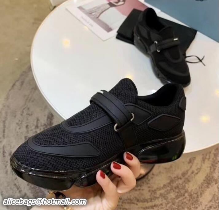 Custom Prada Hook and Loop Fastener Strap Cloudbust Sneakers 709028 Black 2019