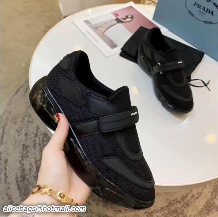 Custom Prada Hook and Loop Fastener Strap Cloudbust Sneakers 709028 Black 2019