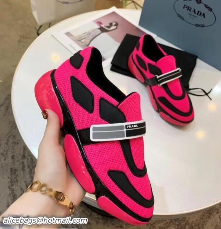 Promotional Prada Hook and Loop Fastener Strap Cloudbust Sneakers 709028 Fuchsia 2019