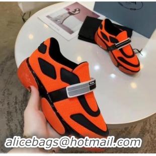 New Style Prada Hook and Loop Fastener Strap Cloudbust Sneakers 709028 Orange 2019