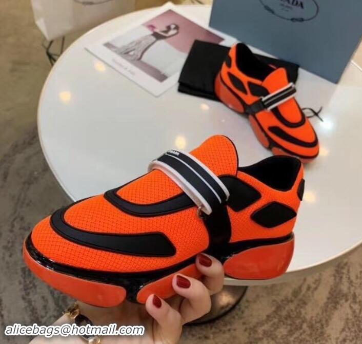 New Style Prada Hook and Loop Fastener Strap Cloudbust Sneakers 709028 Orange 2019