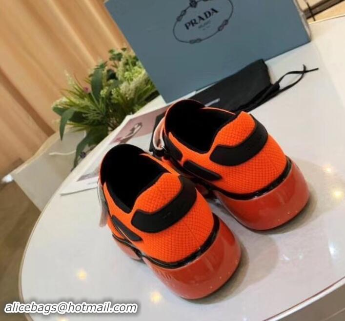 New Style Prada Hook and Loop Fastener Strap Cloudbust Sneakers 709028 Orange 2019