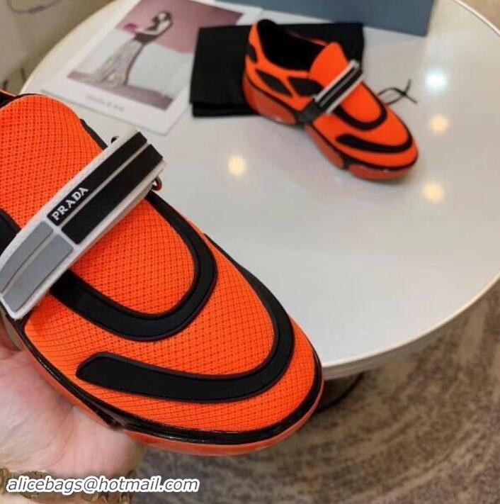 New Style Prada Hook and Loop Fastener Strap Cloudbust Sneakers 709028 Orange 2019