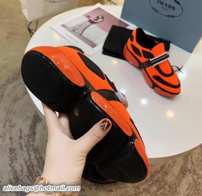 New Style Prada Hook and Loop Fastener Strap Cloudbust Sneakers 709028 Orange 2019