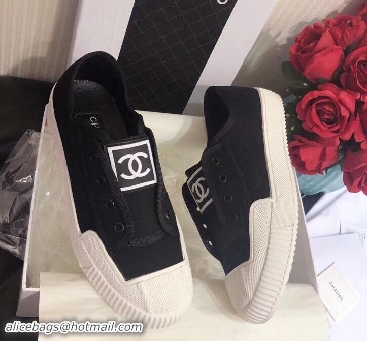 Affordable Price Chanel Vintage CC Logo Sneakers S701012 Black 2019 