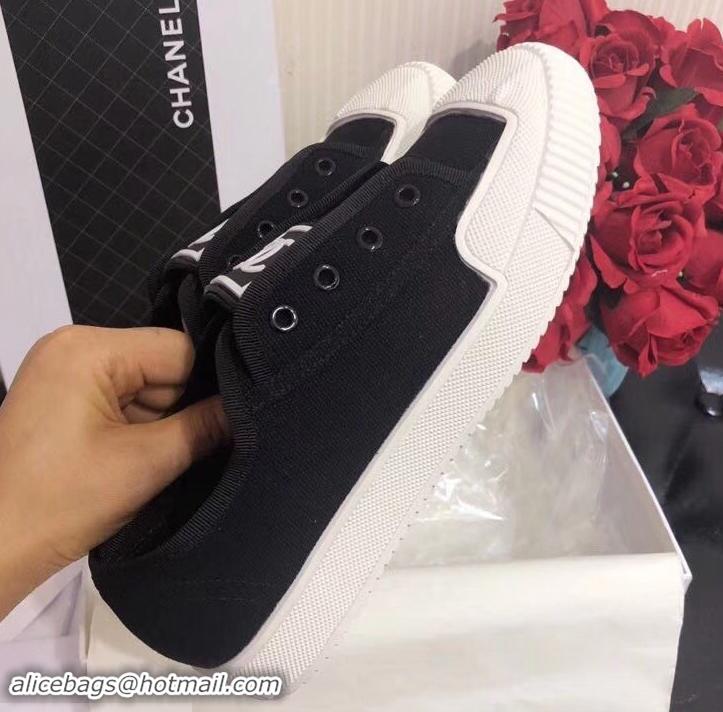 Affordable Price Chanel Vintage CC Logo Sneakers S701012 Black 2019 