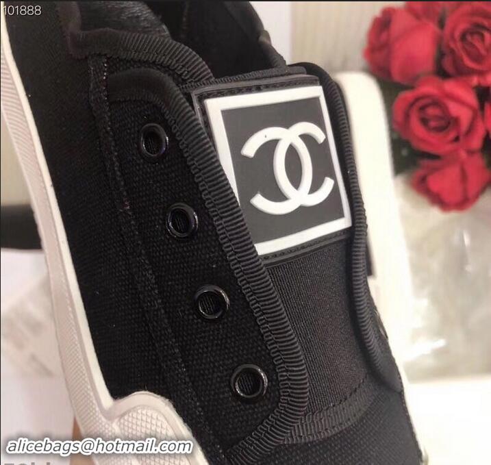 Affordable Price Chanel Vintage CC Logo Sneakers S701012 Black 2019 