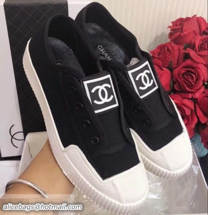 Affordable Price Chanel Vintage CC Logo Sneakers S701012 Black 2019 