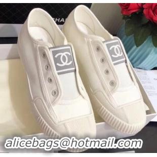 Grade Design Chanel Vintage CC Logo Sneakers S701012 White 2019 