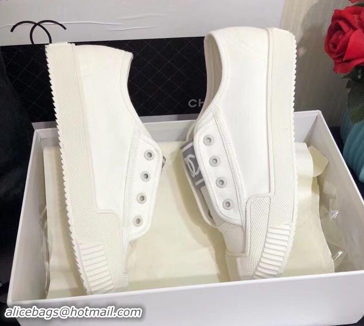 Grade Design Chanel Vintage CC Logo Sneakers S701012 White 2019 