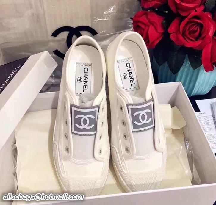 Grade Design Chanel Vintage CC Logo Sneakers S701012 White 2019 