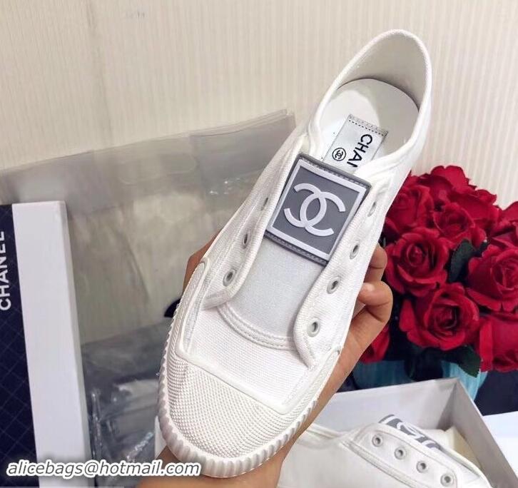 Grade Design Chanel Vintage CC Logo Sneakers S701012 White 2019 