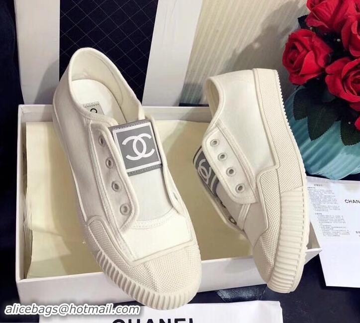 Grade Design Chanel Vintage CC Logo Sneakers S701012 White 2019 