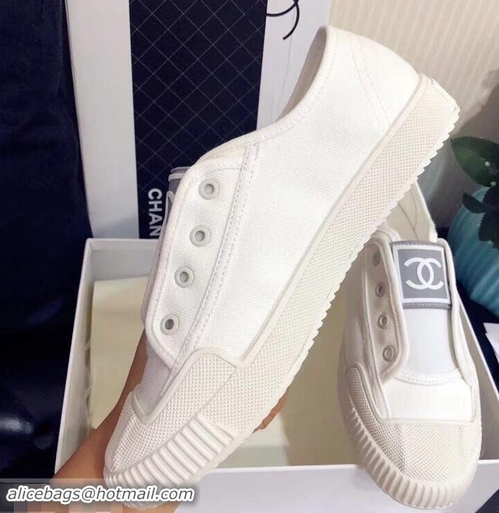 Grade Design Chanel Vintage CC Logo Sneakers S701012 White 2019 