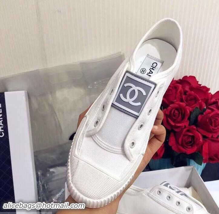 Grade Design Chanel Vintage CC Logo Sneakers S701012 White 2019 