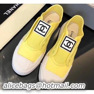 Top Quality Chanel Vintage CC Logo Sneakers S701012 Yellow 2019