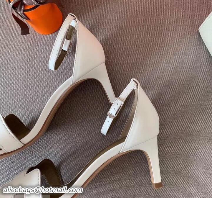 Promotional Hermes Heel 6cm Premiere Sandals Leather H701015 White 2019