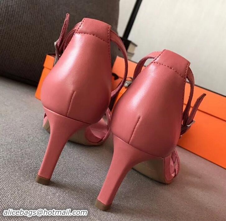 Promotion Hermes Heel 6cm Premiere Sandals Leather H701016 Suede Pink 2019